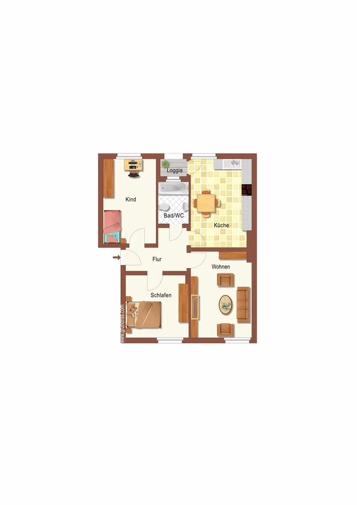 4 Zimmer Wohnung mit 75 m² in Essen – Bild 1
