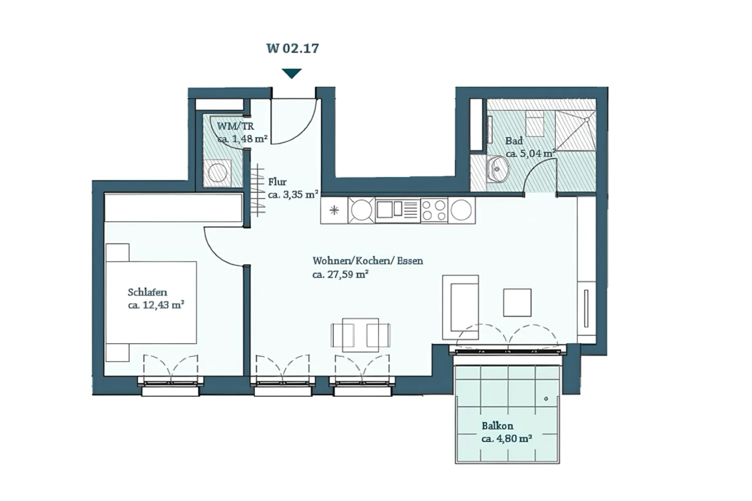 2 room apartment with 53 m² in Berlin – Photo 11