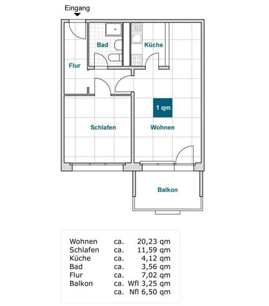 2 Zimmer Wohnung mit 51 m² in Dresden – Bild 2