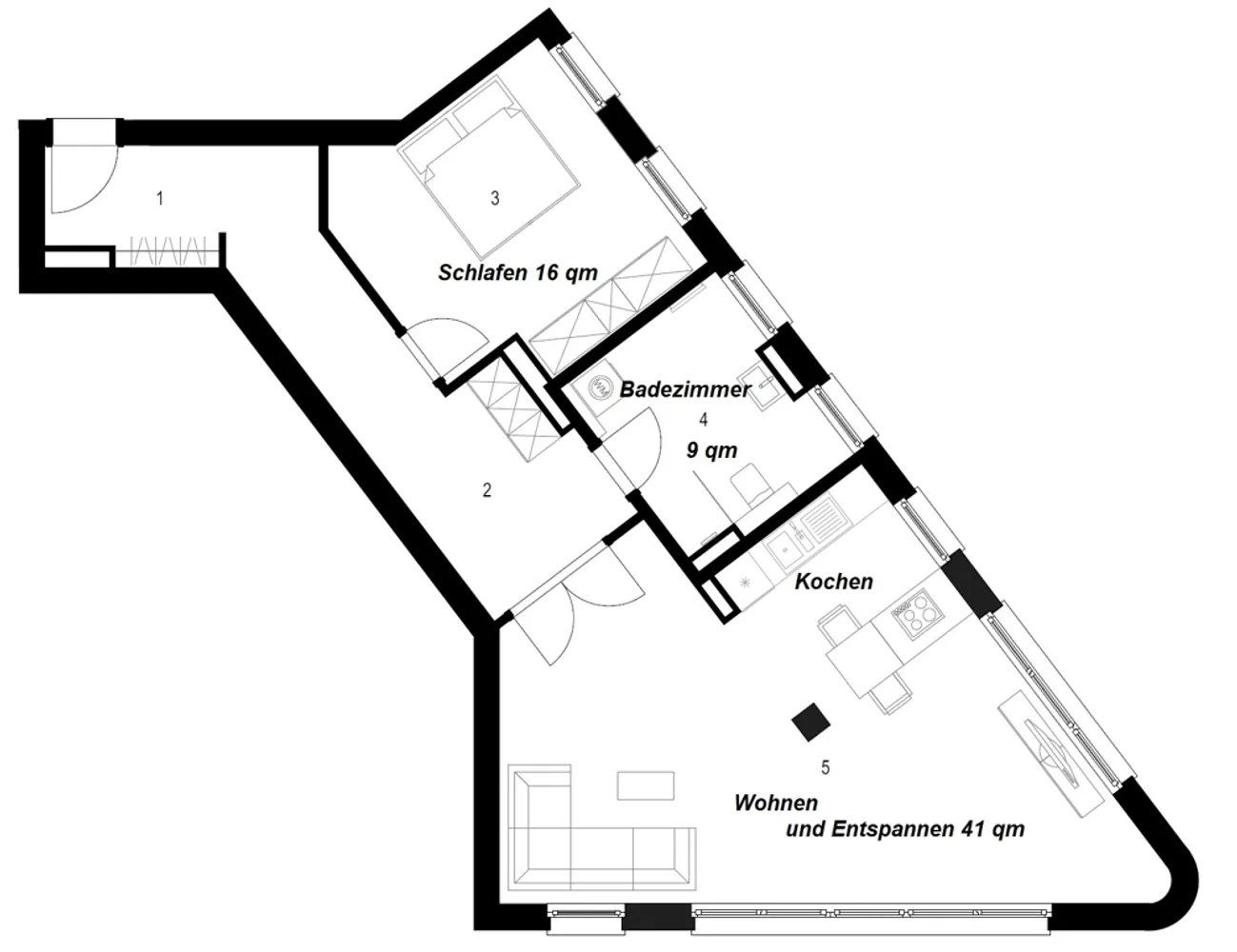2 room apartment with 78 m² in Leipzig – Photo 2
