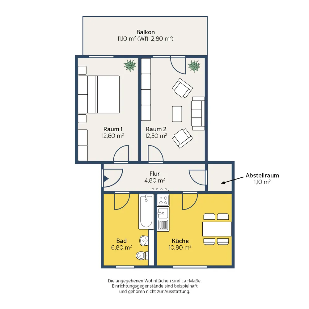 2 Zimmer Wohnung mit 50 m² in Leipzig – Bild 2