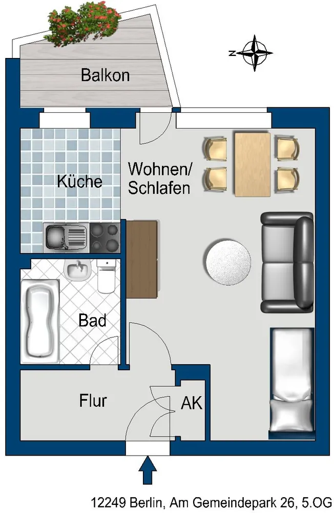 1 Zimmer Wohnung mit 36 m² in Berlin – Bild 3