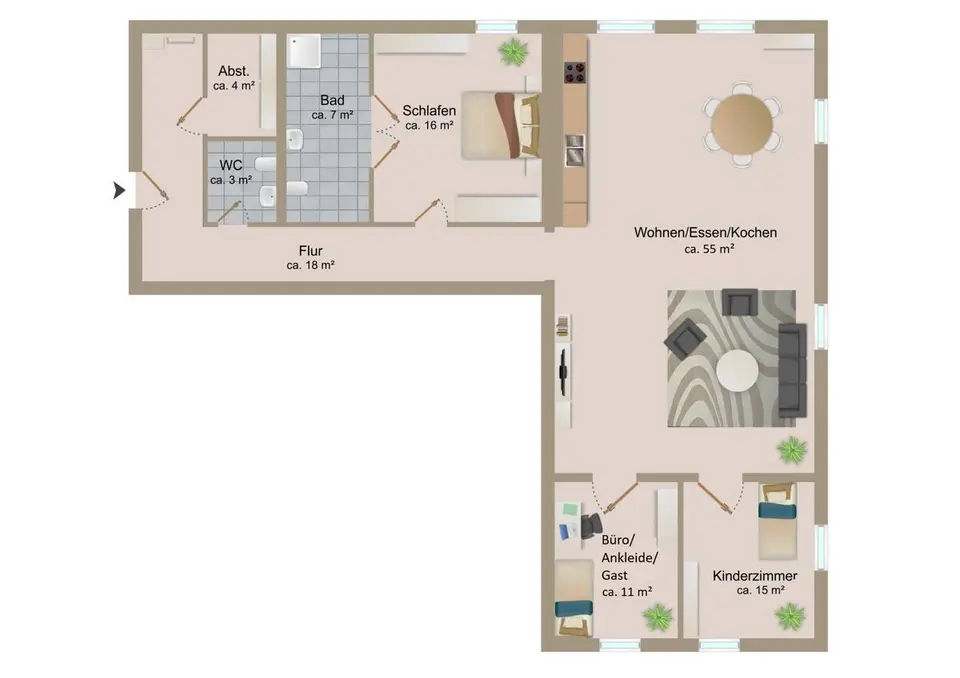 4 Zimmer Wohnung mit 129 m² in Bitterfeld-Wolfen – Bild 4