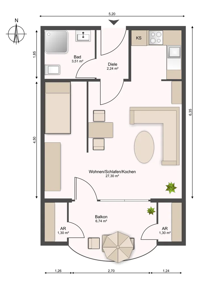 2 Zimmer Wohnung mit 39 m² in Köln – Bild 4