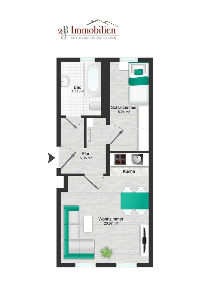 2 Zimmer Wohnung mit 40 m² in Magdeburg – Bild 7