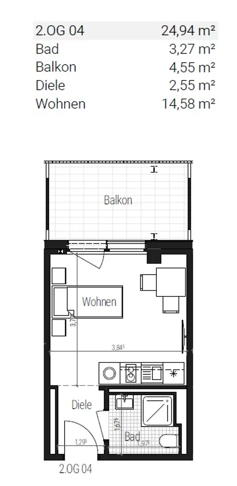 1 Zimmer Wohnung mit 25 m² in Nürnberg – Bild 9