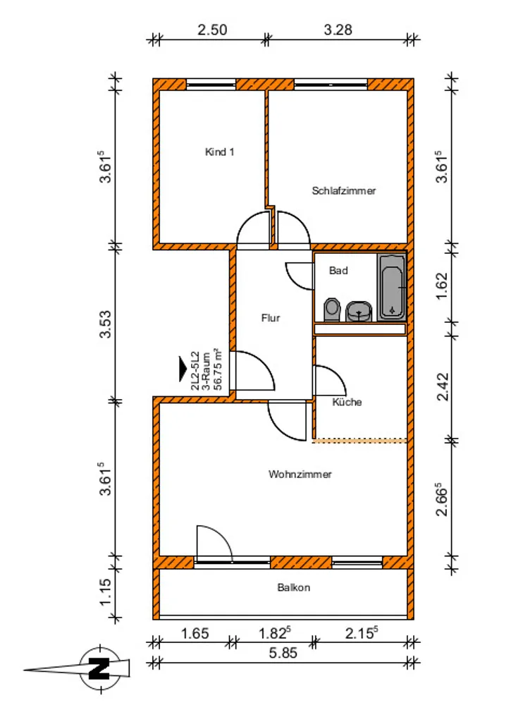 3 room apartment with 57 m² in Magdeburg – Photo 2