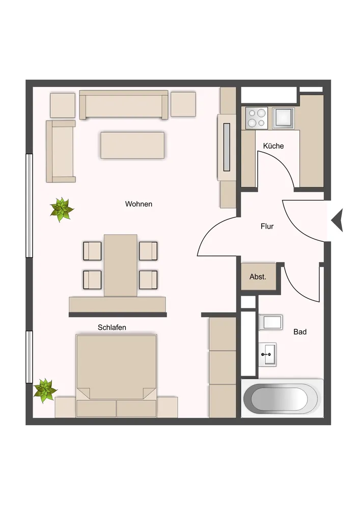 1 Zimmer Wohnung mit 40 m² in Mainz – Bild 1