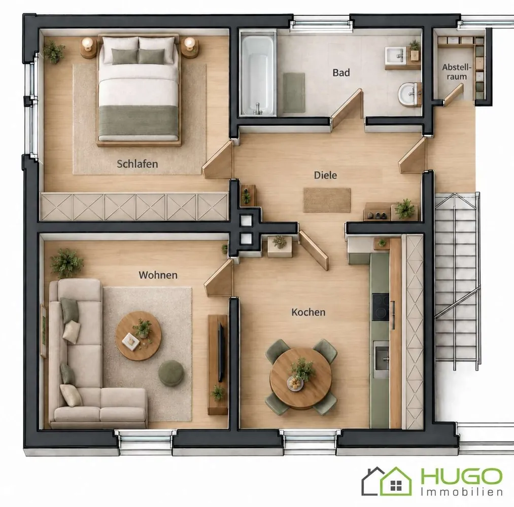 3 Zimmer Wohnung mit 57 m² in Wuppertal – Bild 3