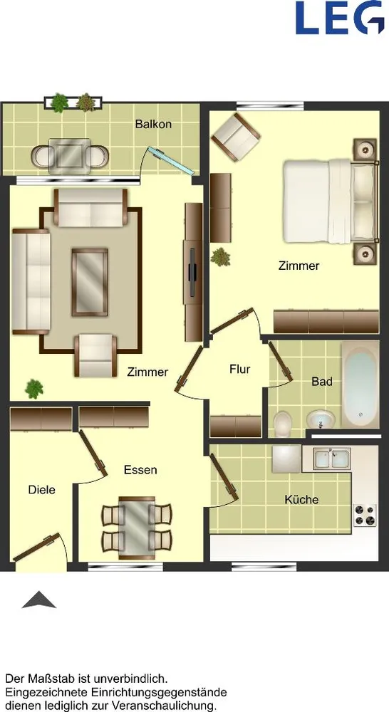 3 Zimmer Wohnung mit 56 m² in Düsseldorf – Bild 3