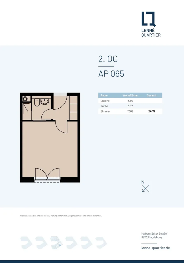 1 room apartment with 25 m² in Magdeburg – Photo 7