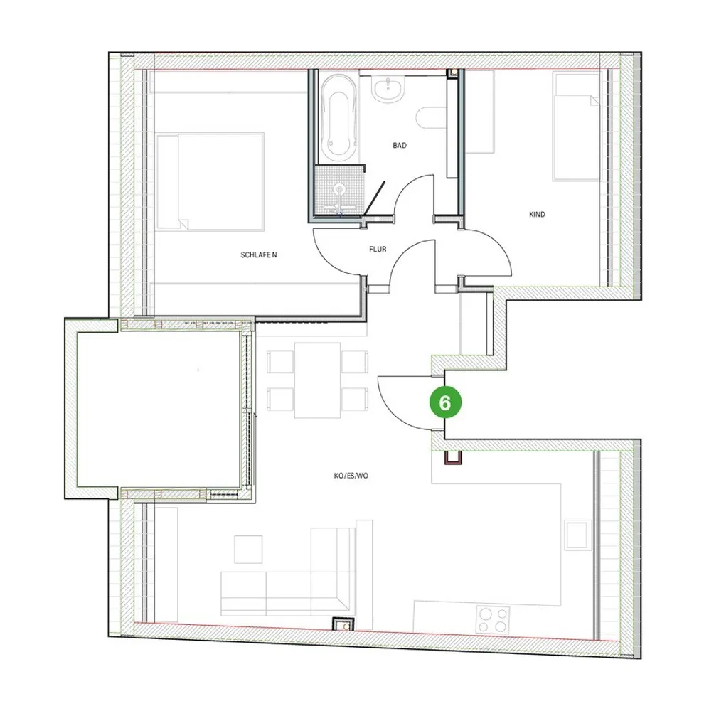 3 Zimmer Wohnung mit 67 m² in Fürstenfeldbruck – Bild 2