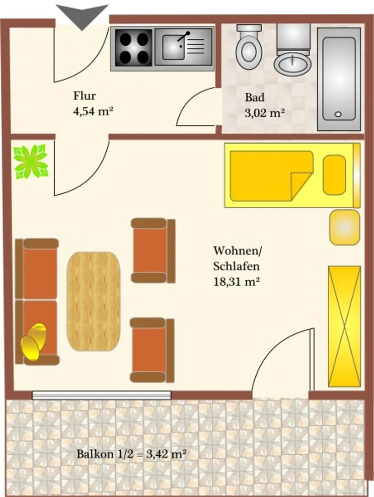 1 Zimmer Wohnung mit 29 m² in Straubing – Bild 8