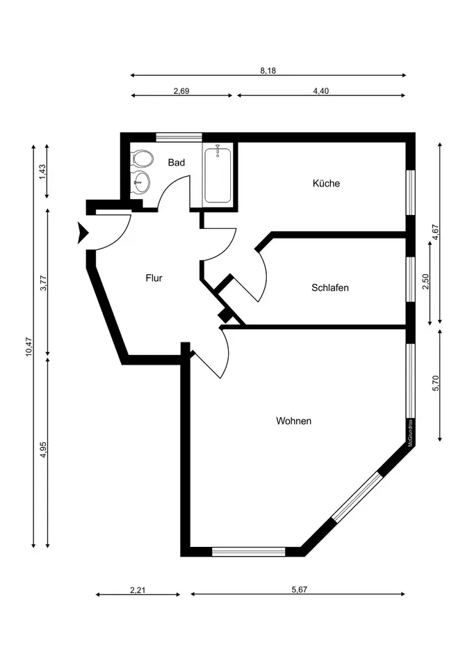2 Zimmer Wohnung mit 67 m² in Halle (Saale) – Bild 9
