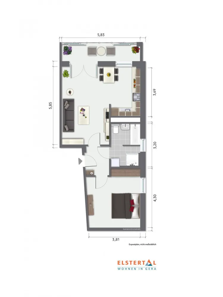 2 room apartment with 60 m² in Gera – Photo 2