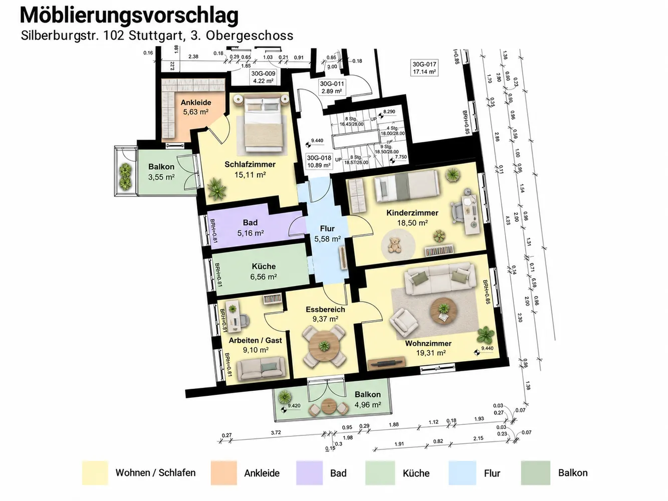 4 Zimmer Wohnung mit 99 m² in Stuttgart – Bild 1