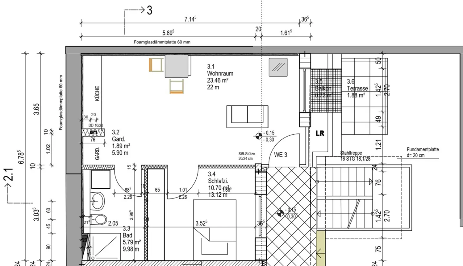 2 Zimmer Wohnung mit 45 m² in Mannheim – Bild 3