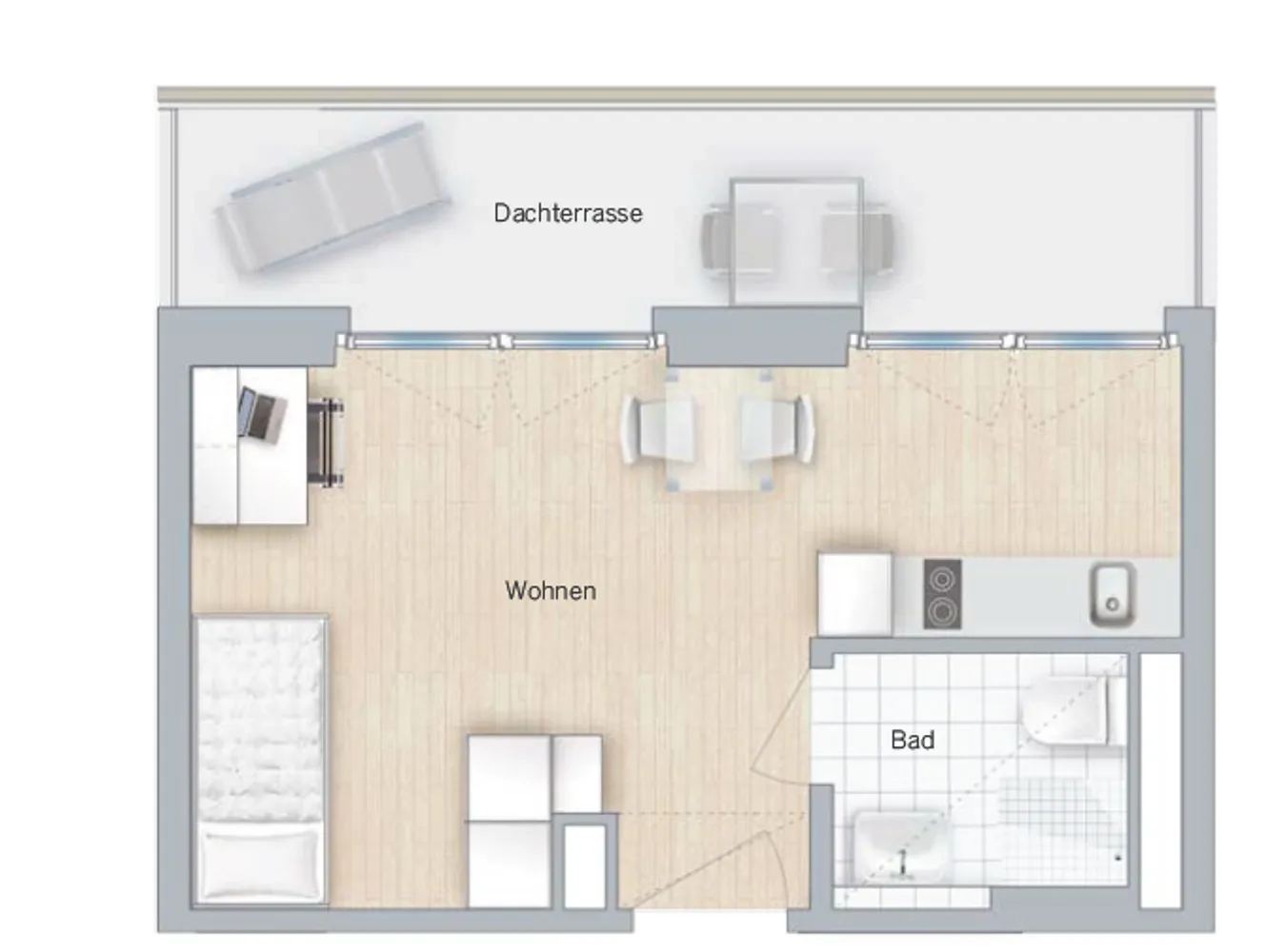 1 Zimmer Wohnung mit 26 m² in München – Bild 5