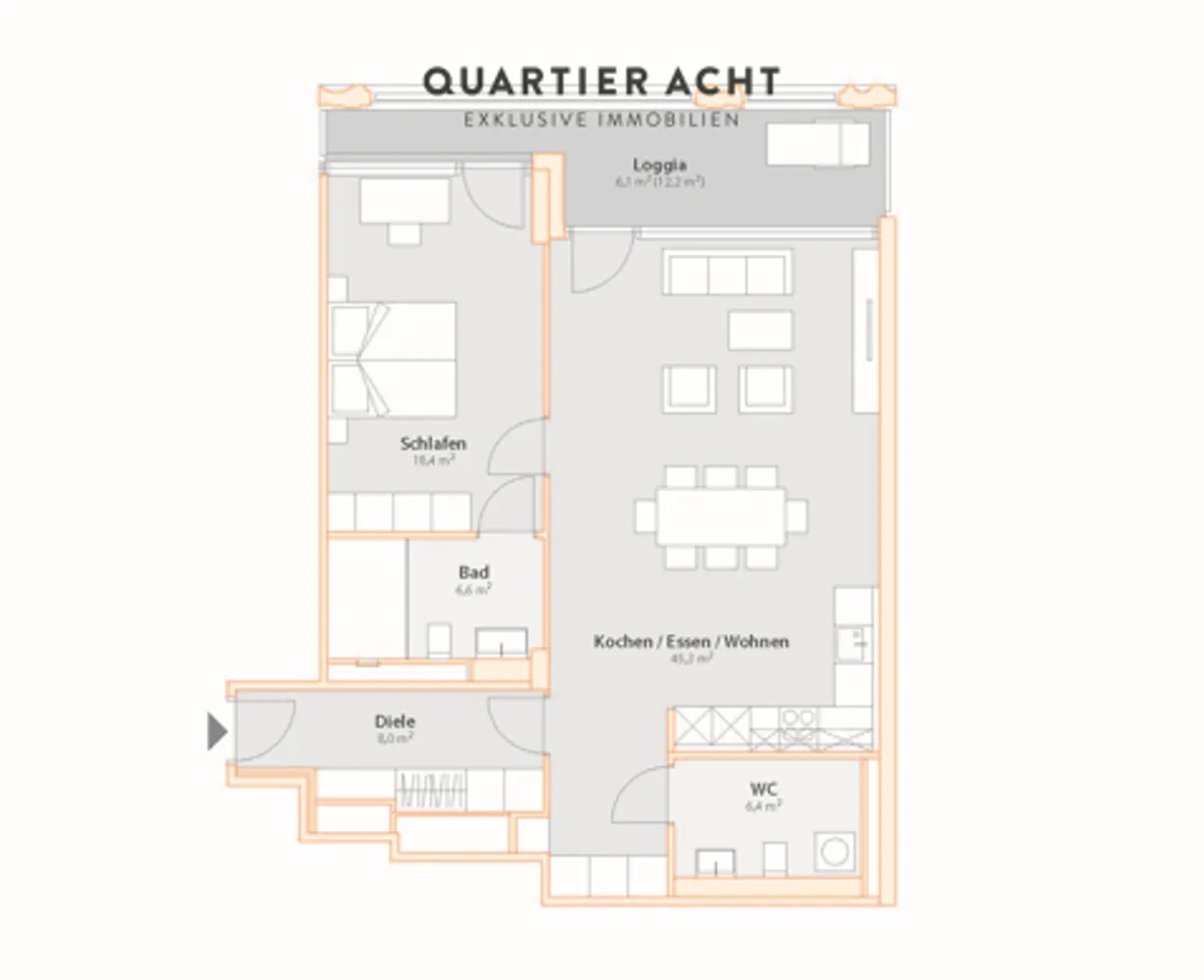 2 Zimmer Wohnung mit 91 m² in München – Bild 3