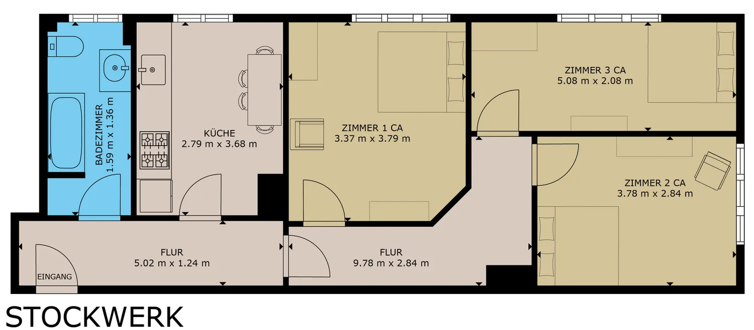 1 Zimmer Wohnung mit 10 m² in München – Bild 3