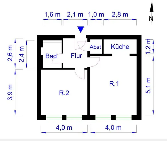 2 room apartment with 49 m² in Magdeburg – Photo 3