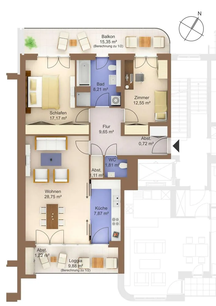 3 Zimmer Wohnung mit 102 m² in Frankfurt am Main – Bild 5