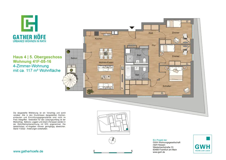4 Zimmer Wohnung mit 123 m² in Düsseldorf – Bild 2