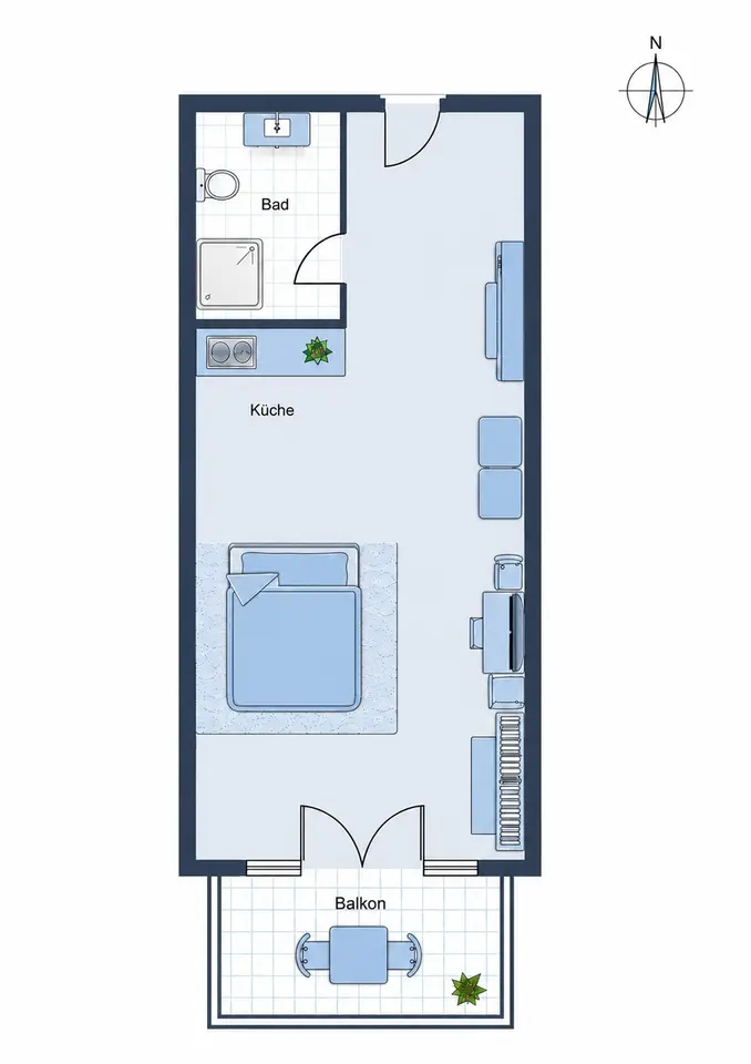 2 Zimmer Wohnung mit 22 m² in Augsburg – Bild 9