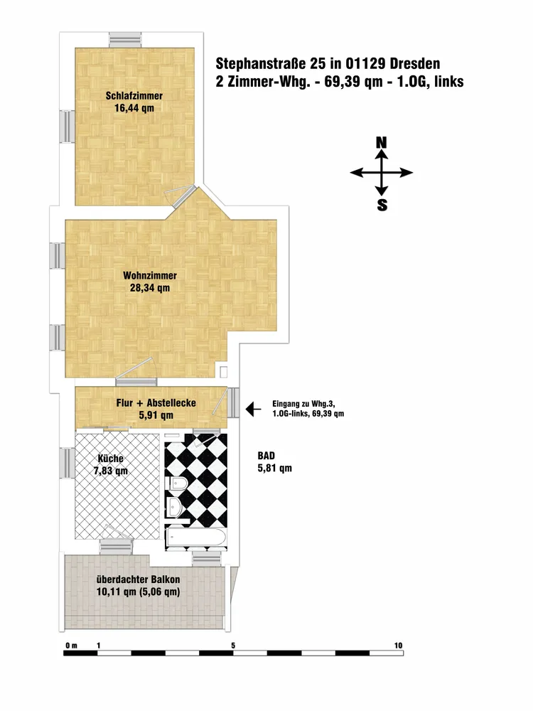 2 Zimmer Wohnung mit 69 m² in Dresden – Bild 2