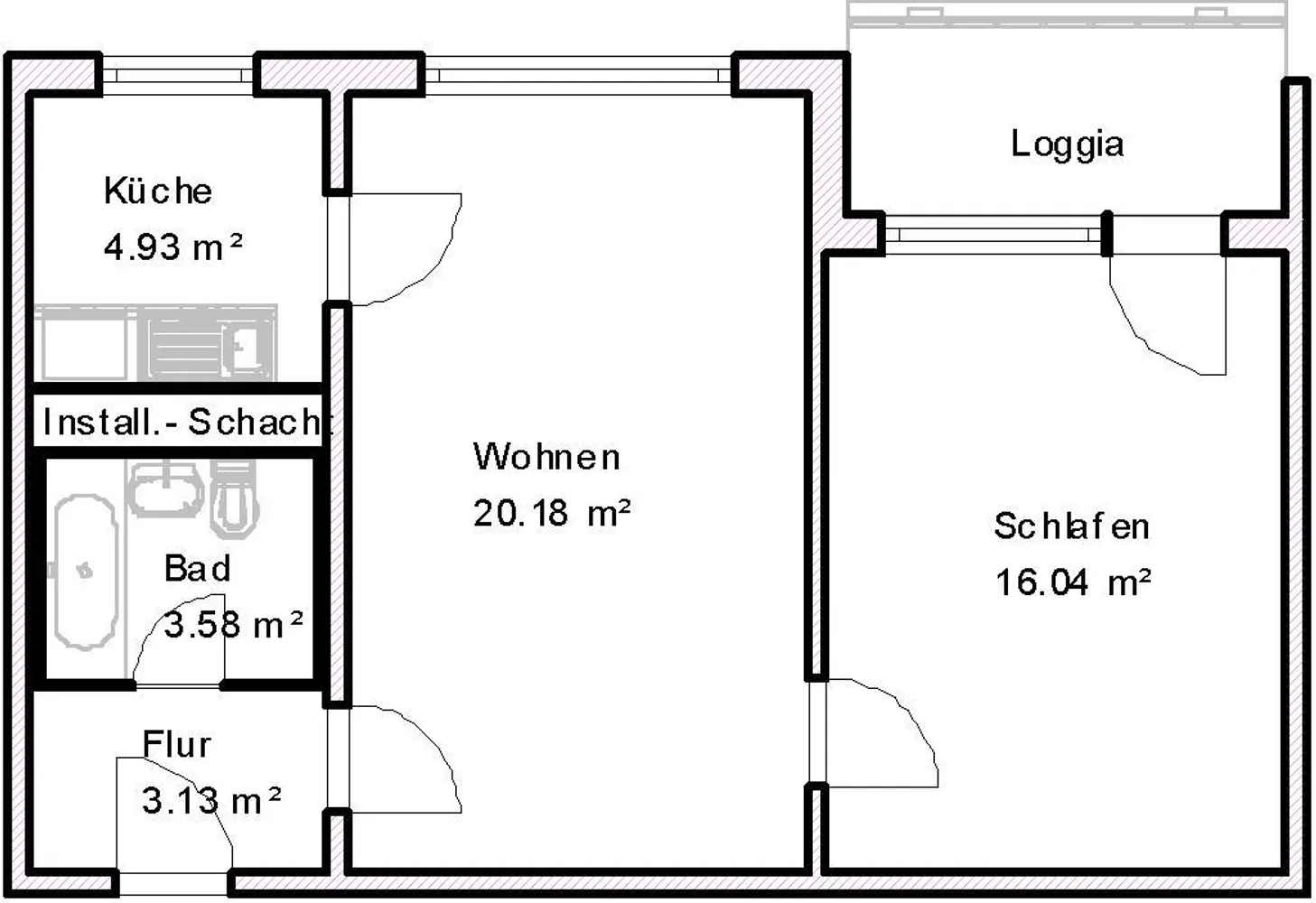 3 Zimmer Wohnung mit 56 m² in Magdeburg – Bild 2