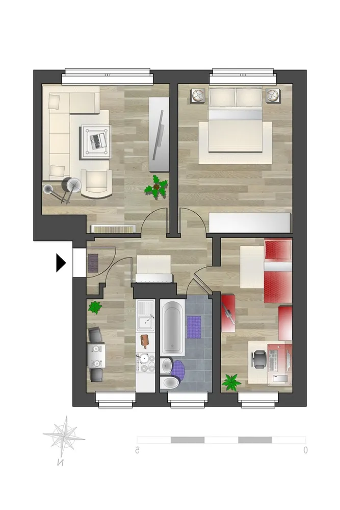 3 room apartment with 58 m² in Chemnitz – Photo 2