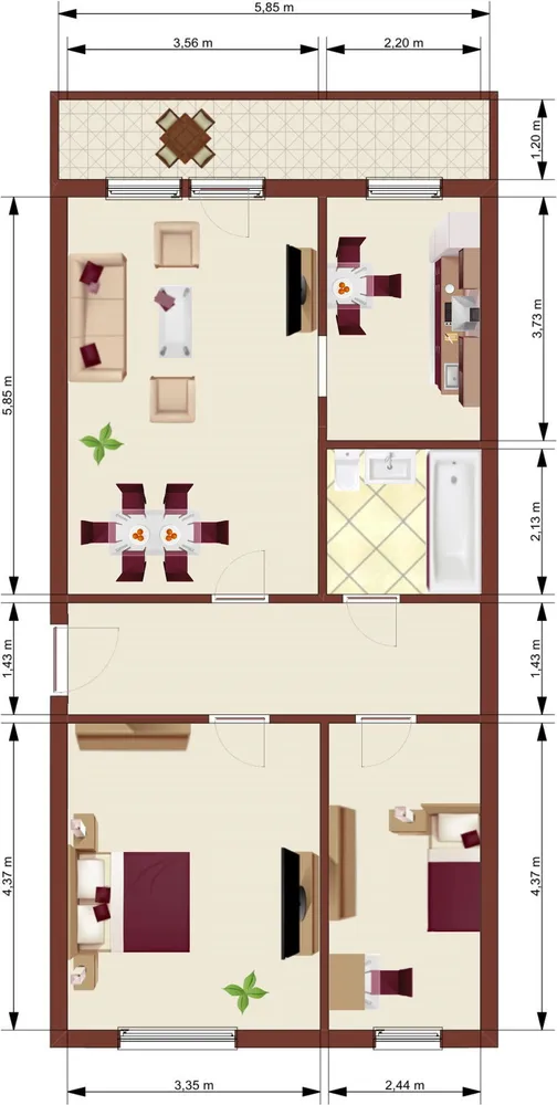 3 Zimmer Wohnung mit 69 m² in Löbau – Bild 2
