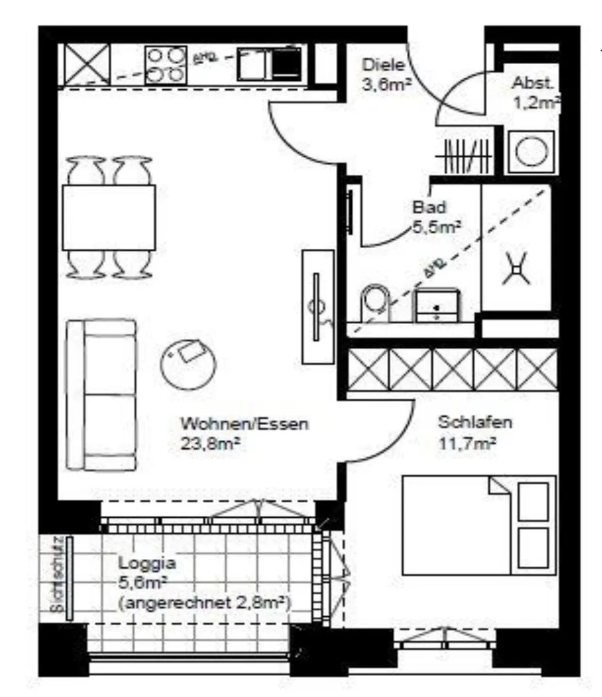 2 Zimmer Wohnung mit 49 m² in Hamburg – Bild 1