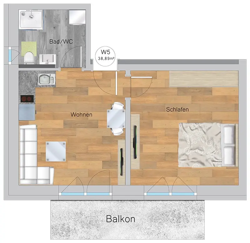 2 Zimmer Wohnung mit 41 m² in Deggendorf – Bild 6
