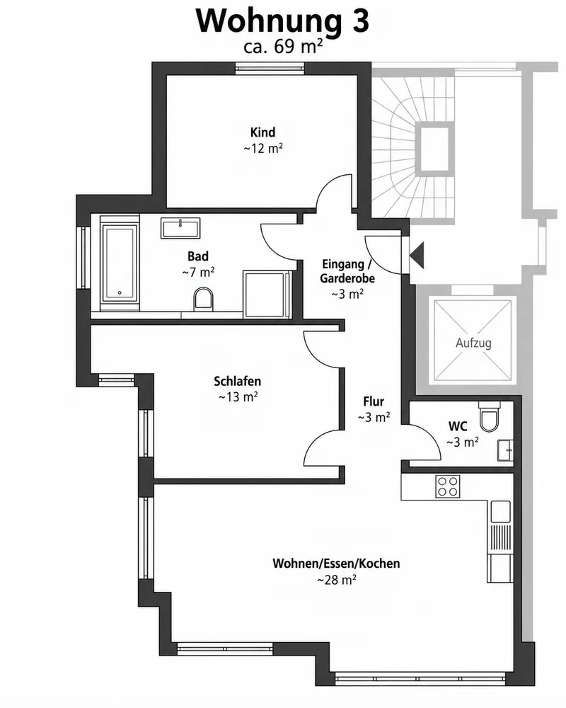 3 Zimmer Wohnung mit 69 m² in Reutlingen – Bild 4