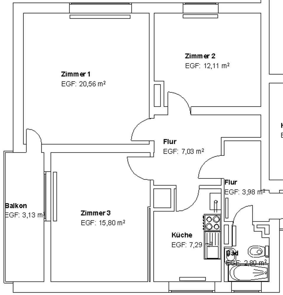 3 Zimmer Wohnung mit 73 m² in Kassel – Bild 2
