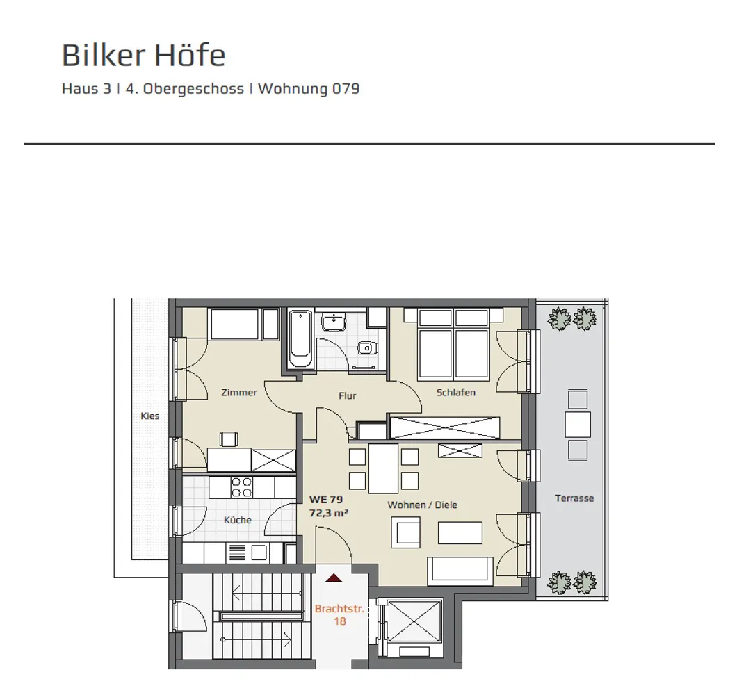 3 room apartment with 72 m² in Düsseldorf – Photo 1