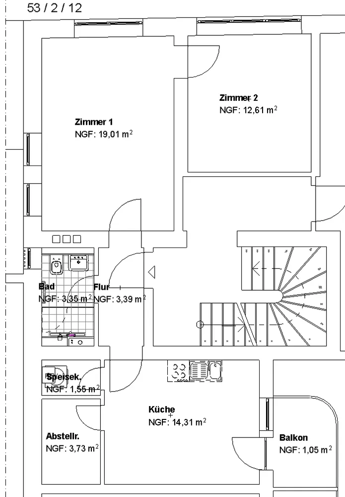 2 Zimmer Wohnung mit 58 m² in Kassel – Bild 1
