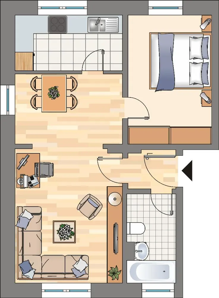 3 Zimmer Wohnung mit 50 m² in Dortmund – Bild 1