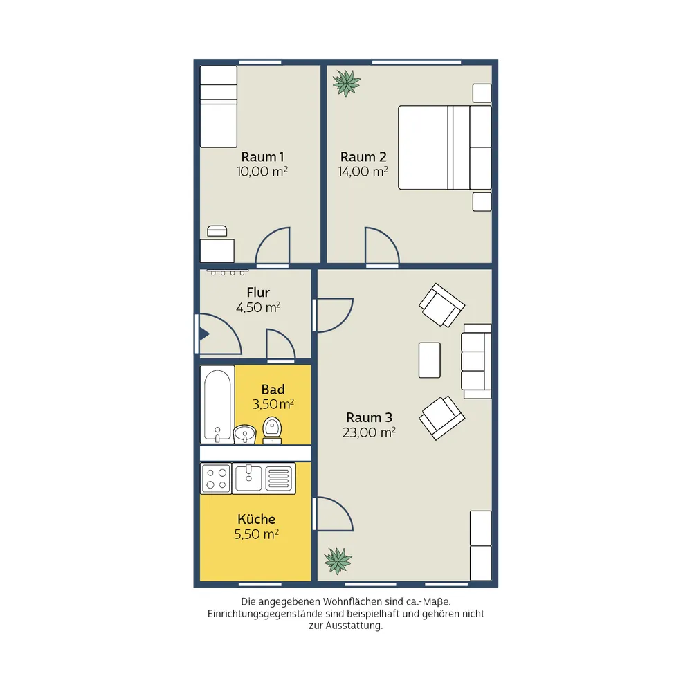 3 Zimmer Wohnung mit 60 m² in Leipzig – Bild 2