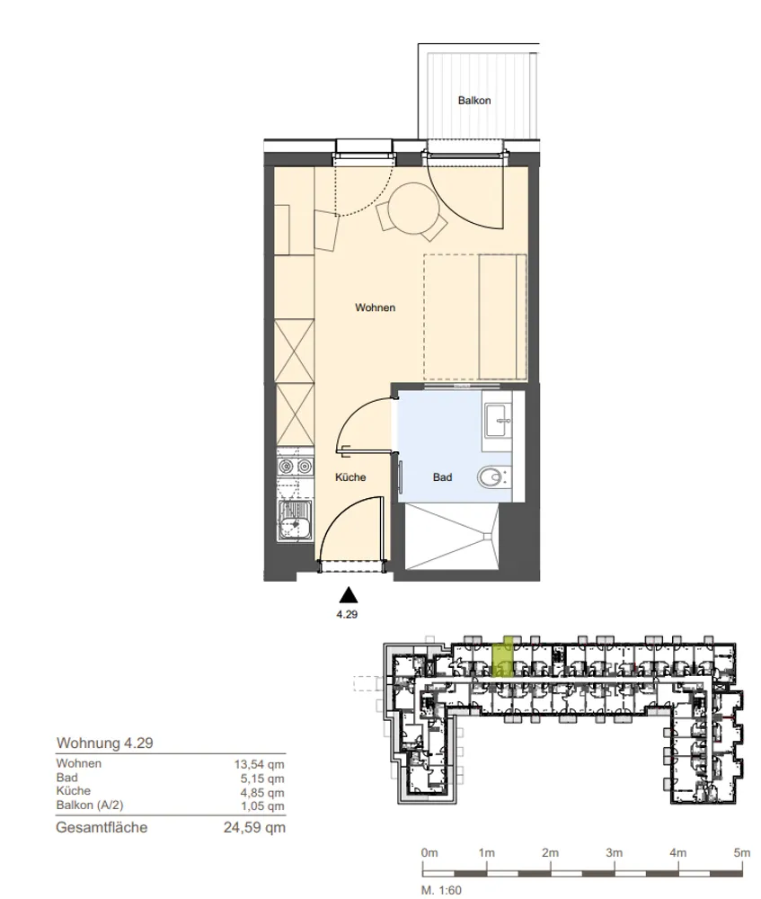 1 Zimmer Wohnung mit 25 m² in Berlin – Bild 6