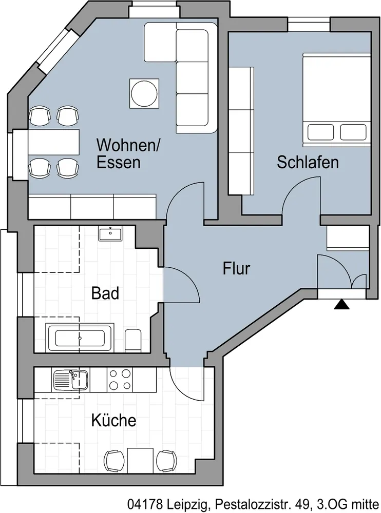 2 room apartment with 62 m² in Leipzig – Photo 1
