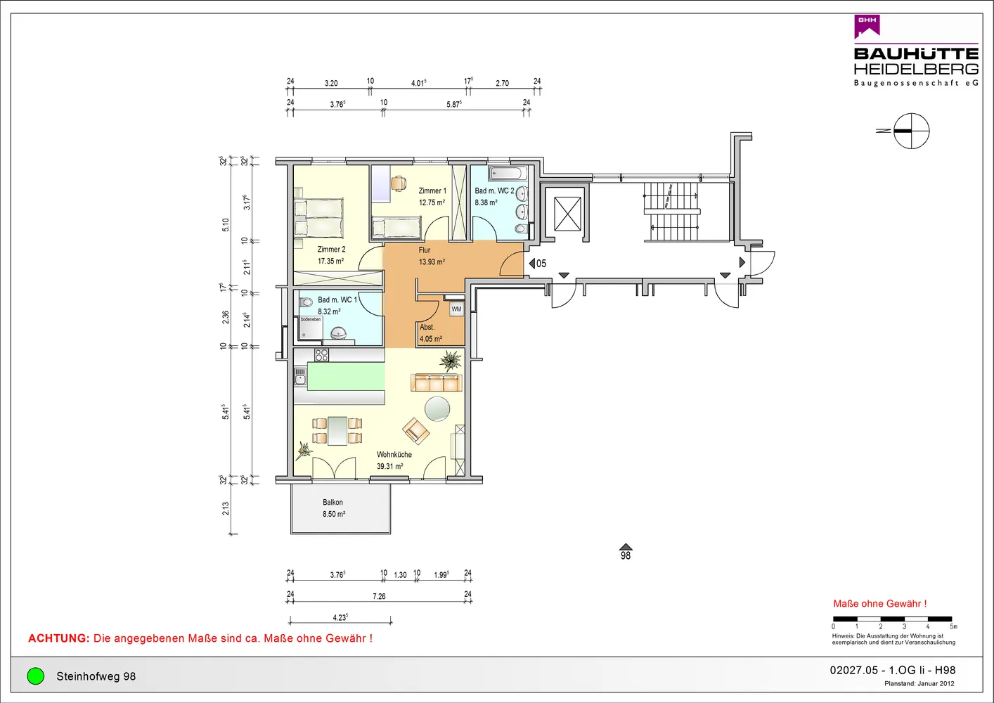 3 Zimmer Wohnung mit 105 m² in Heidelberg – Bild 2