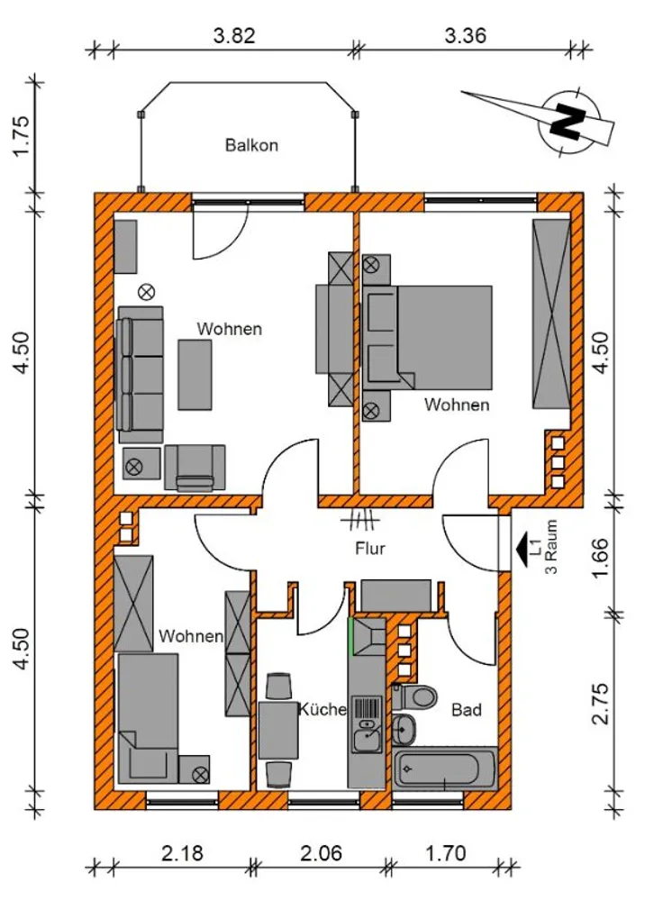 3 Zimmer Wohnung mit 60 m² in Magdeburg – Bild 8