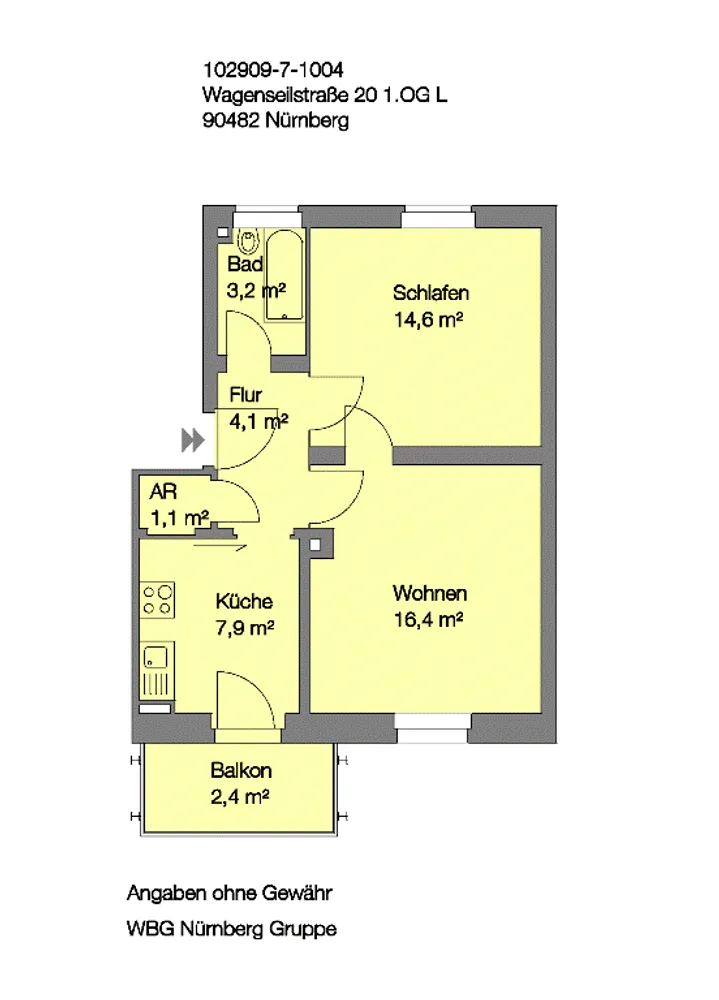 2 Zimmer Wohnung mit 50 m² in Nürnberg – Bild 7