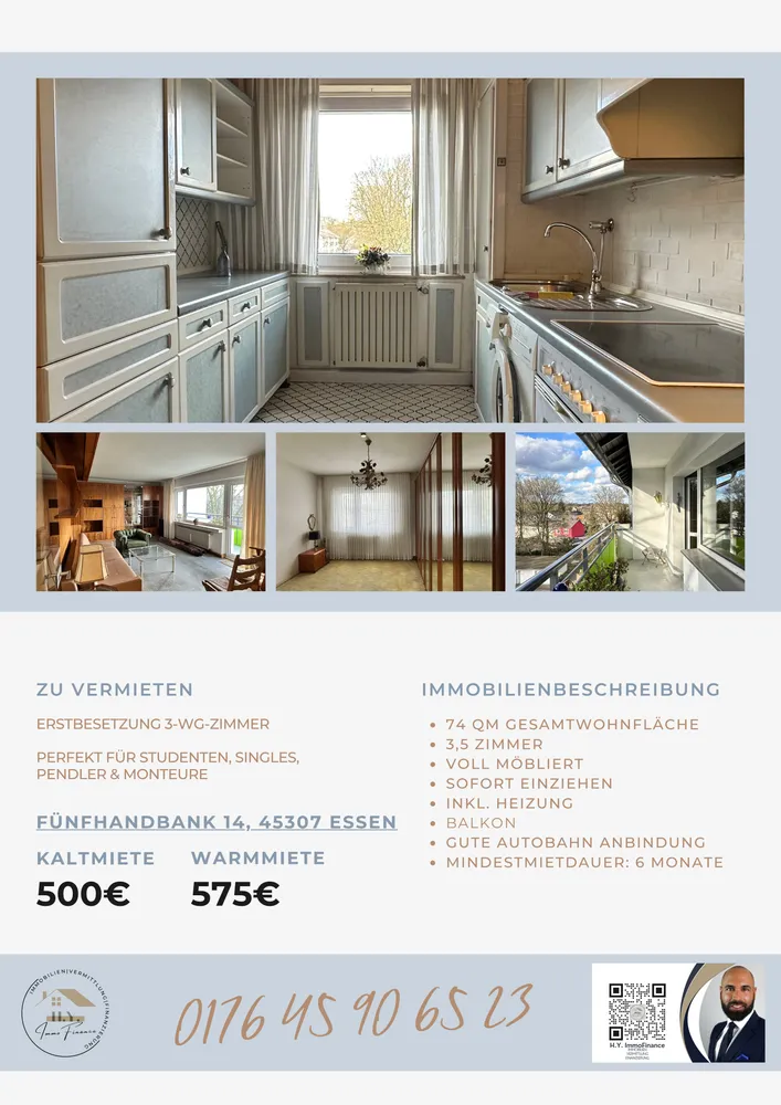 3 Zimmer Wohnung mit 74 m² in Essen – Bild 1