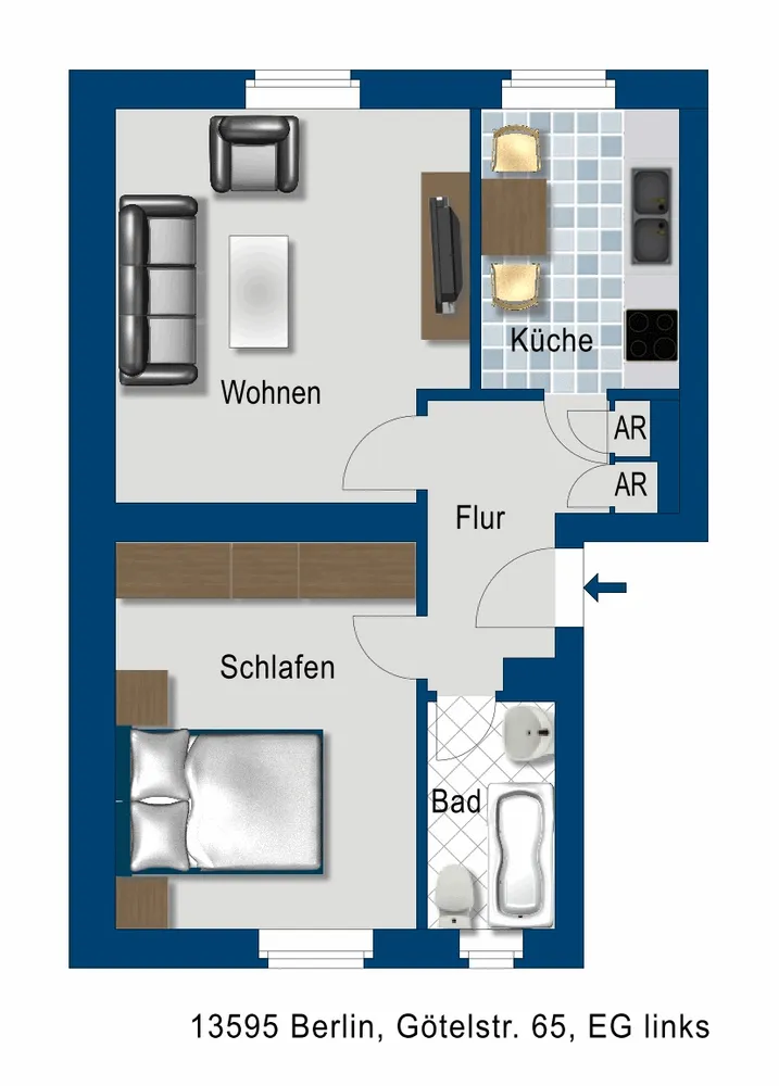 2 room apartment with 42 m² in Berlin – Photo 2