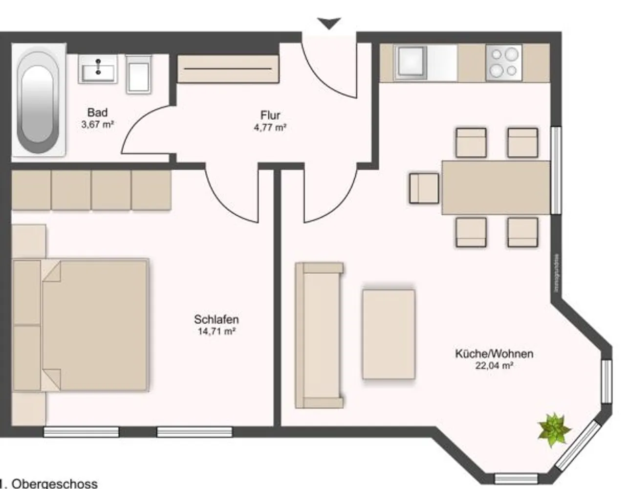 2 Zimmer Wohnung mit 47 m² in Halle (Saale) – Bild 3