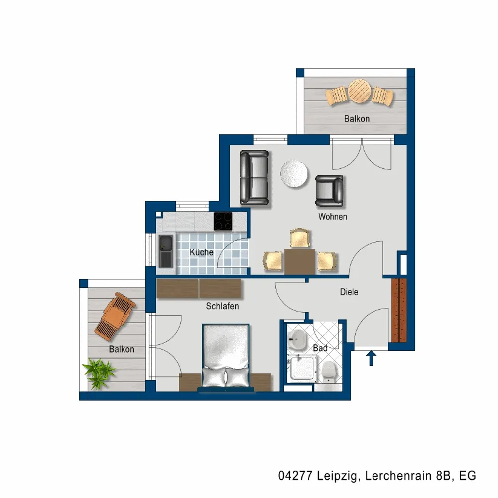 2 Zimmer Wohnung mit 51 m² in Leipzig – Bild 2