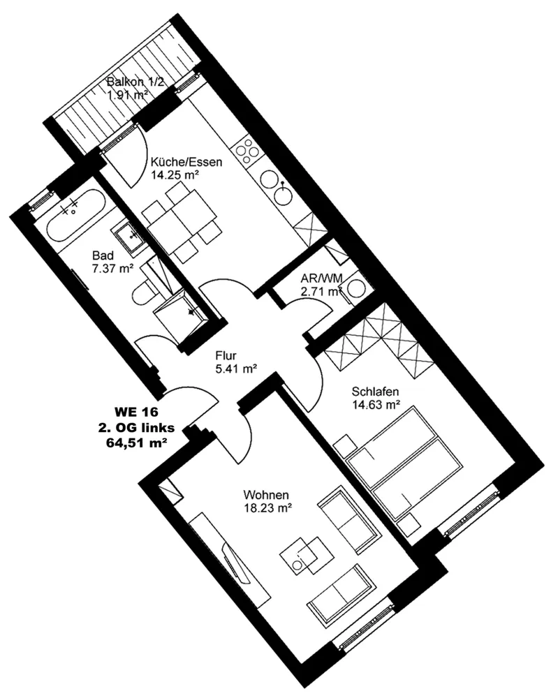 2 Zimmer Wohnung mit 65 m² in Leipzig – Bild 3